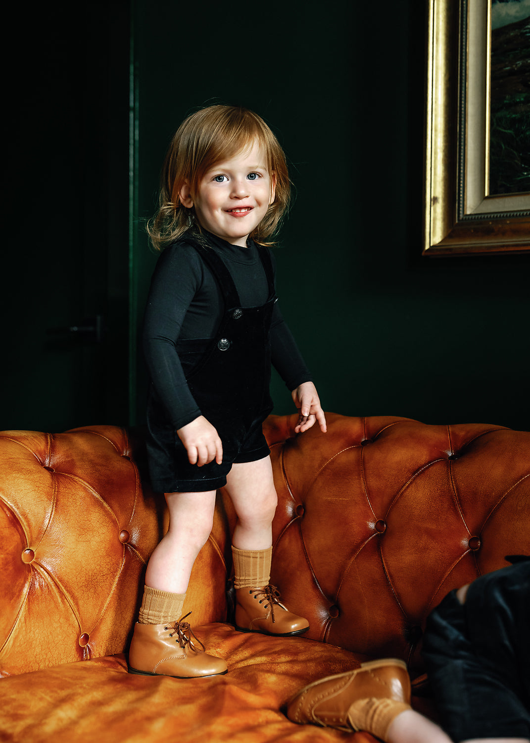 Velvet Overalls Black