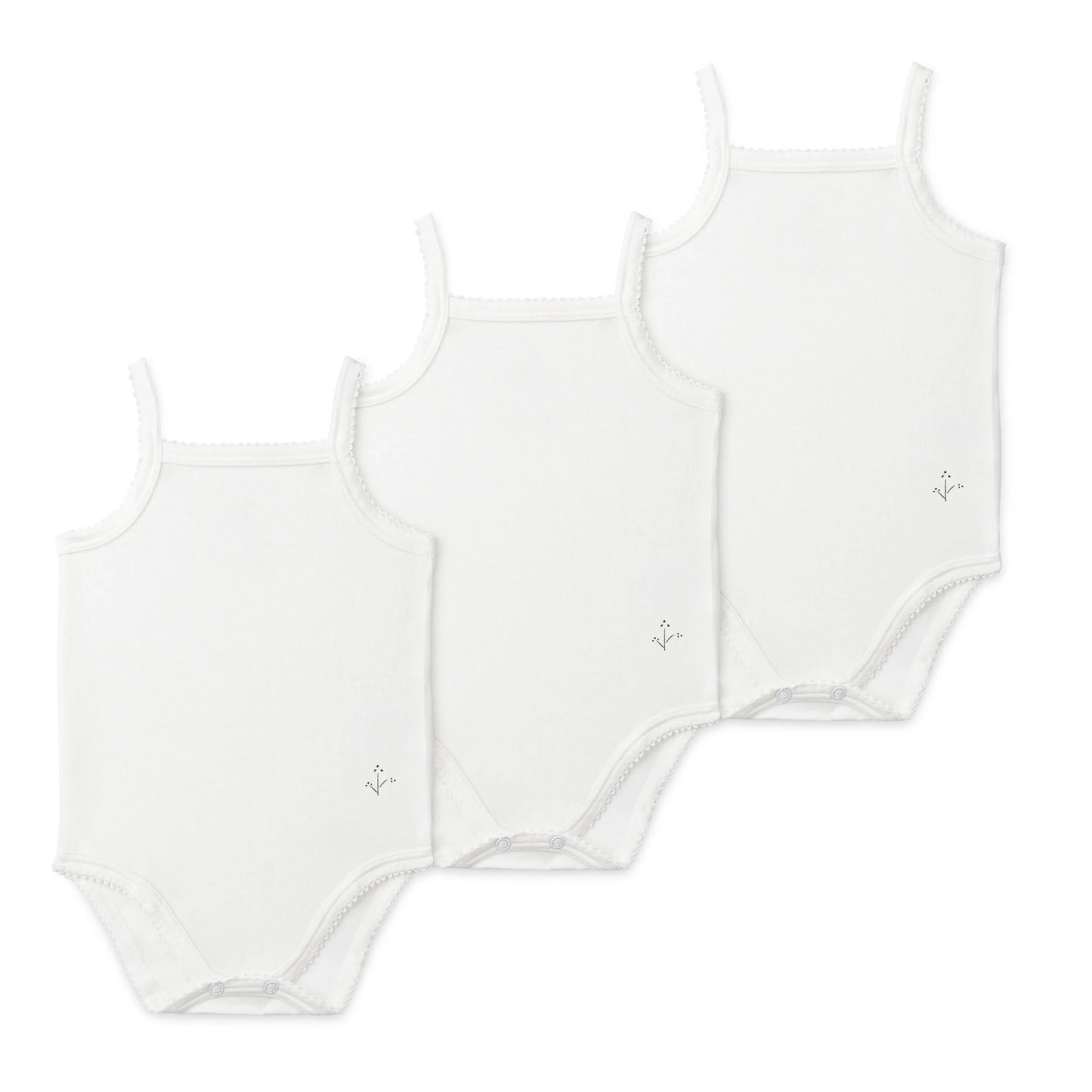 Girl Solid Undershirts White 3 Pack