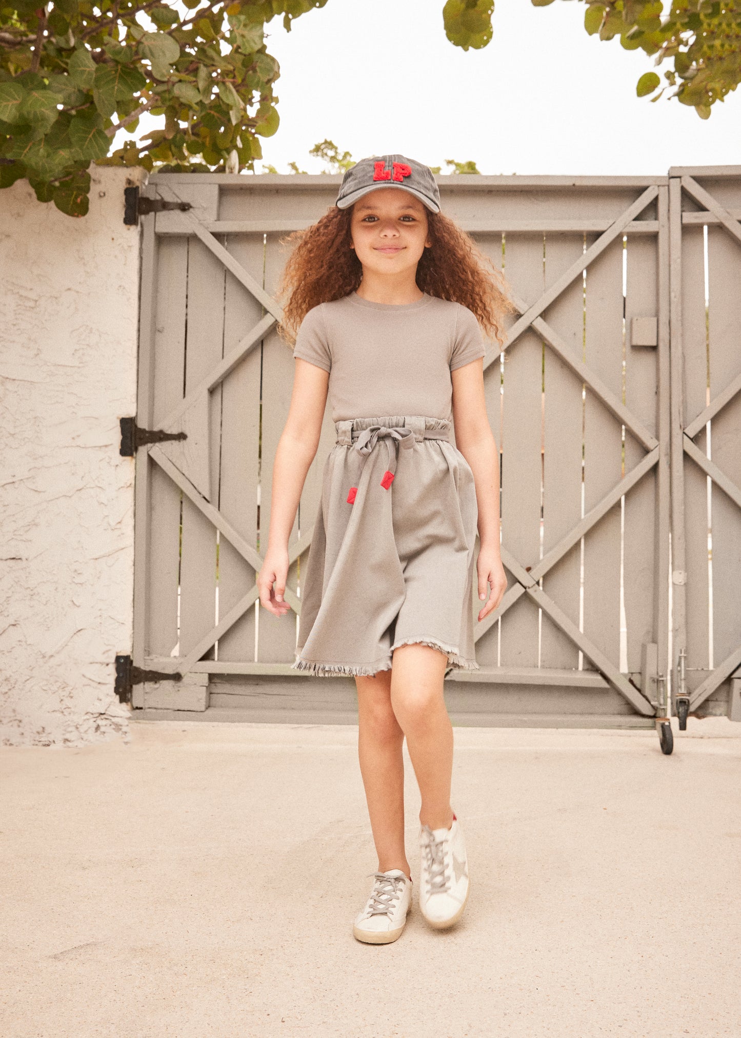 Black Denim Short Skirt w. Drawstring