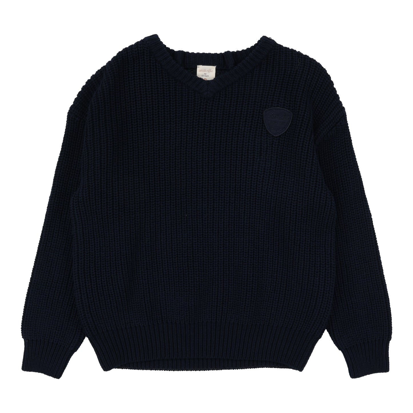 Knit VNeck Sweater Navy