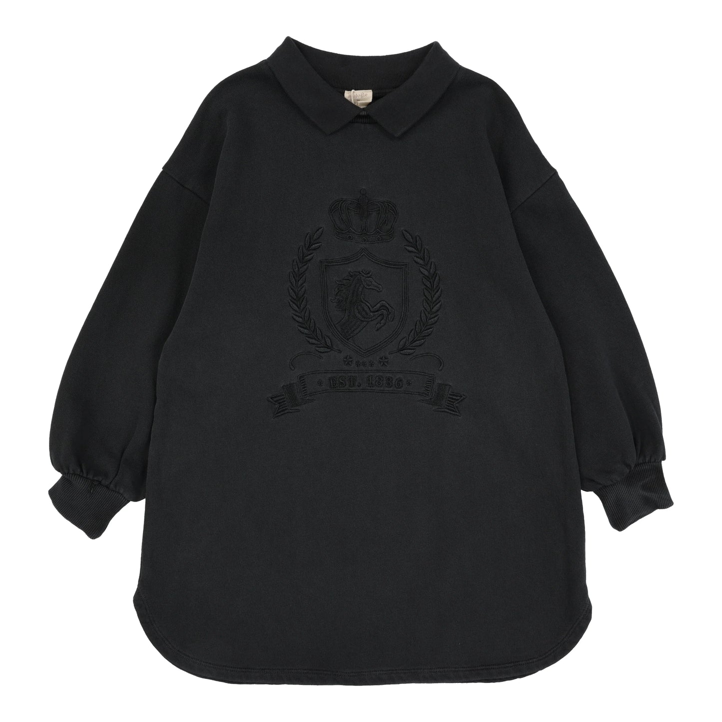 Emblem Sweatshirt Dress Black Wash