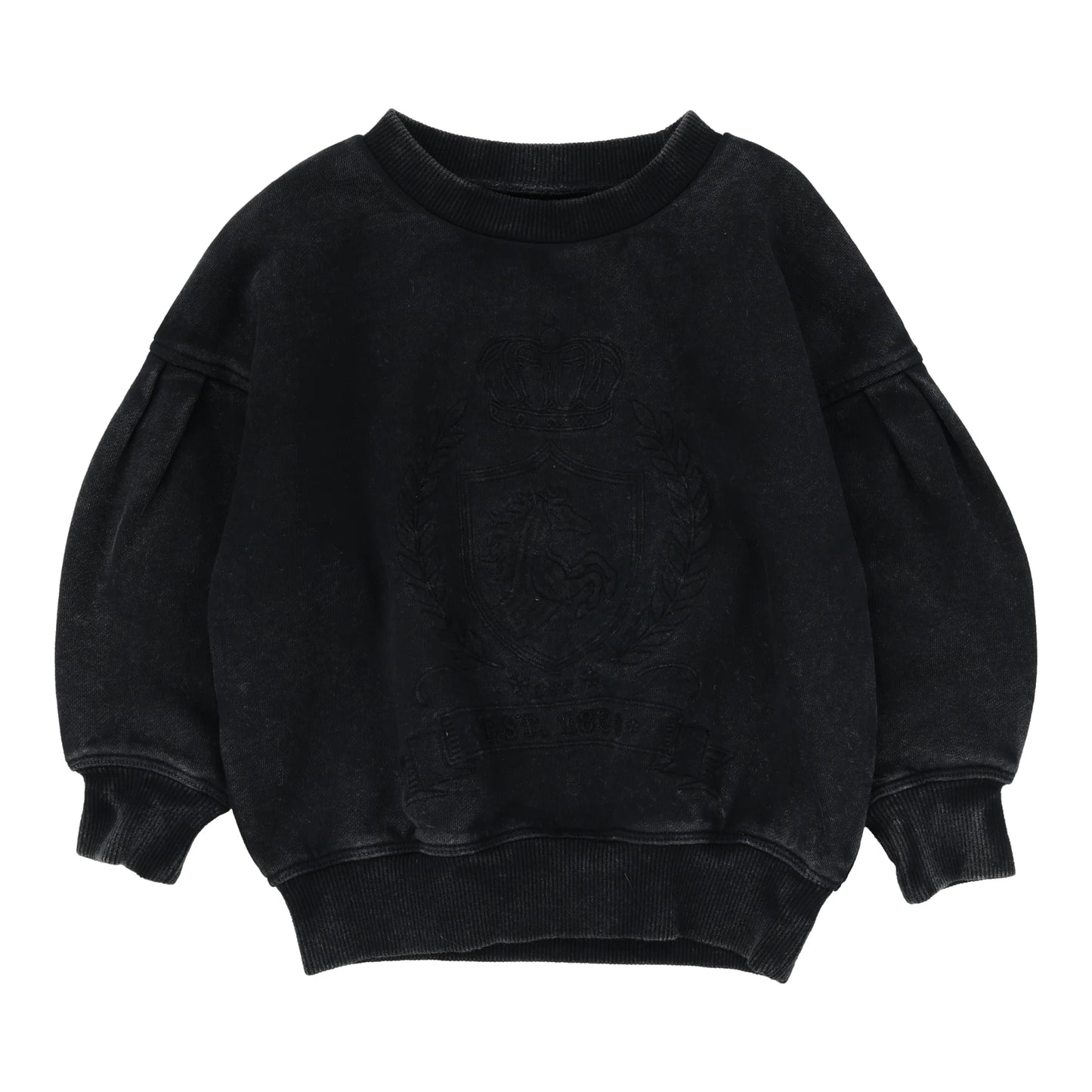 Emblem Sweatshirt- Black Wash