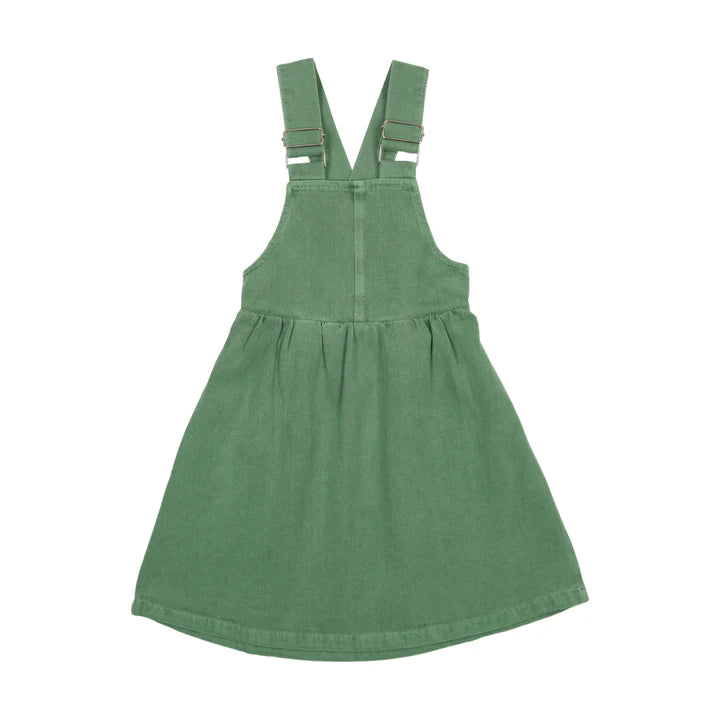 Denim Pinafore dress Green Wash