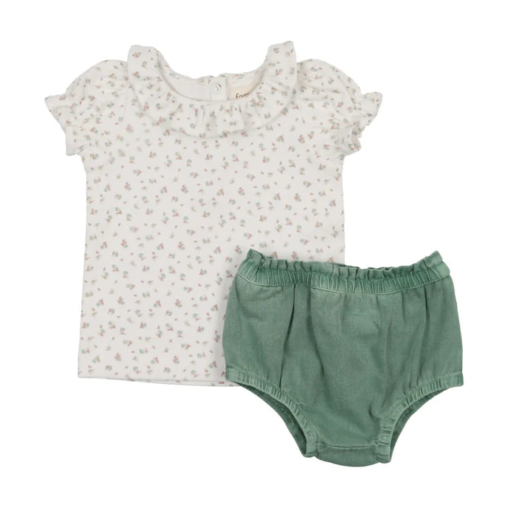 Denim bloomer + t-shirt set Green Wash