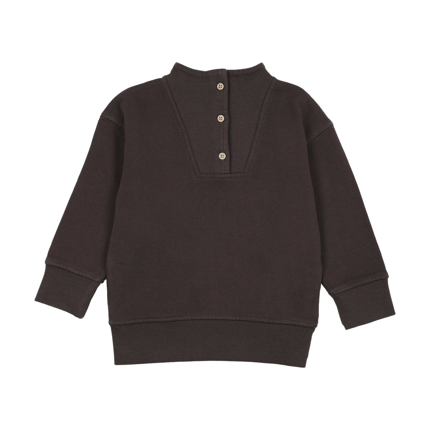 Buttoned neck sweatshirt Washed Black