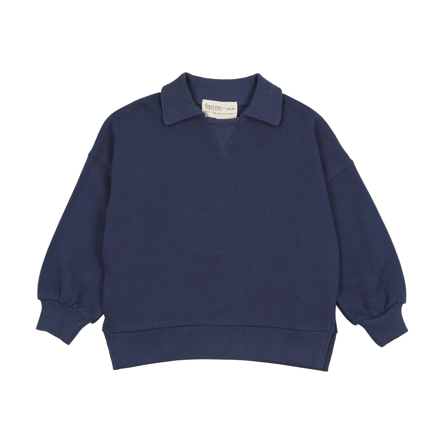 Polo Sweatshirt- Washed Blue