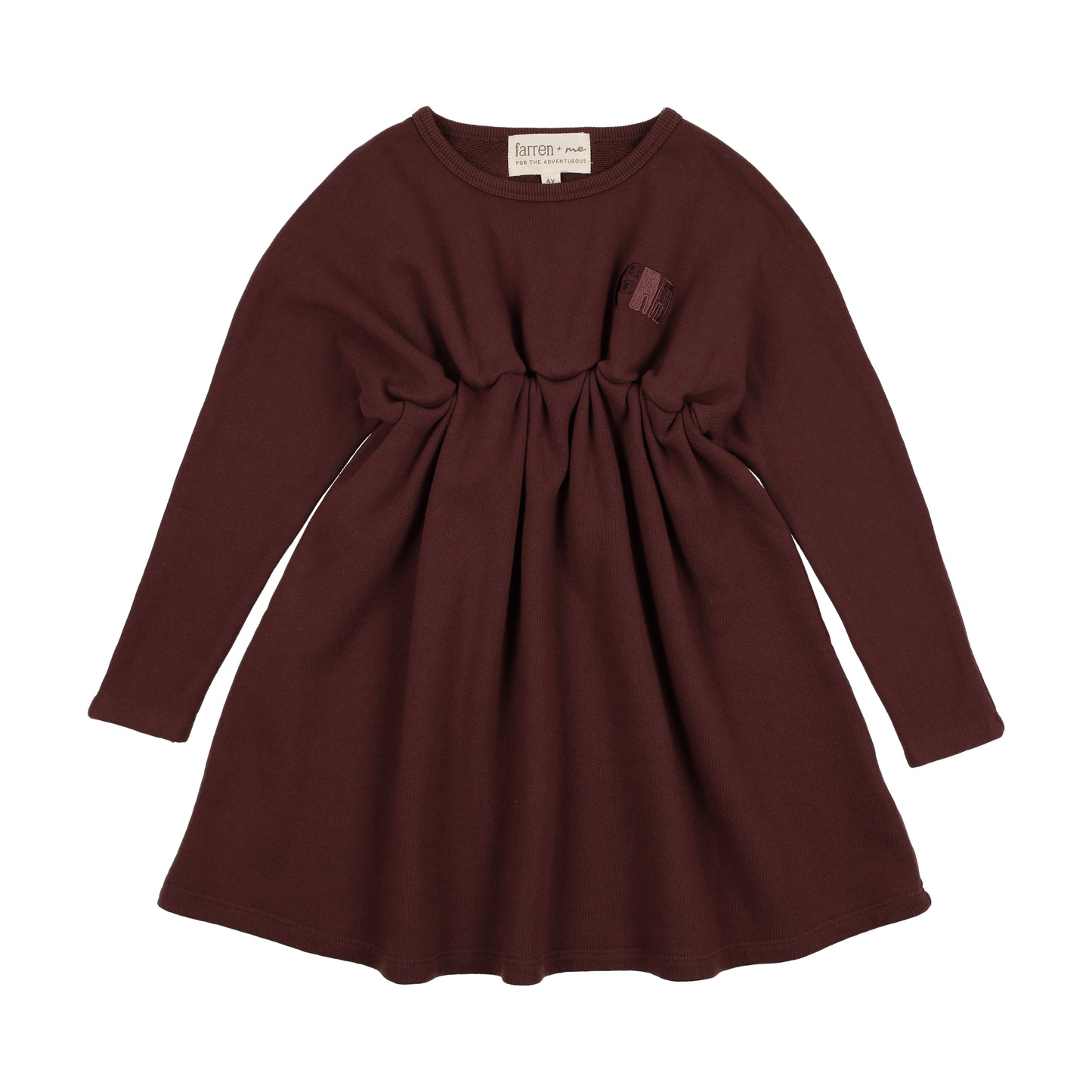 High Waisted Dress Washed Burgundy