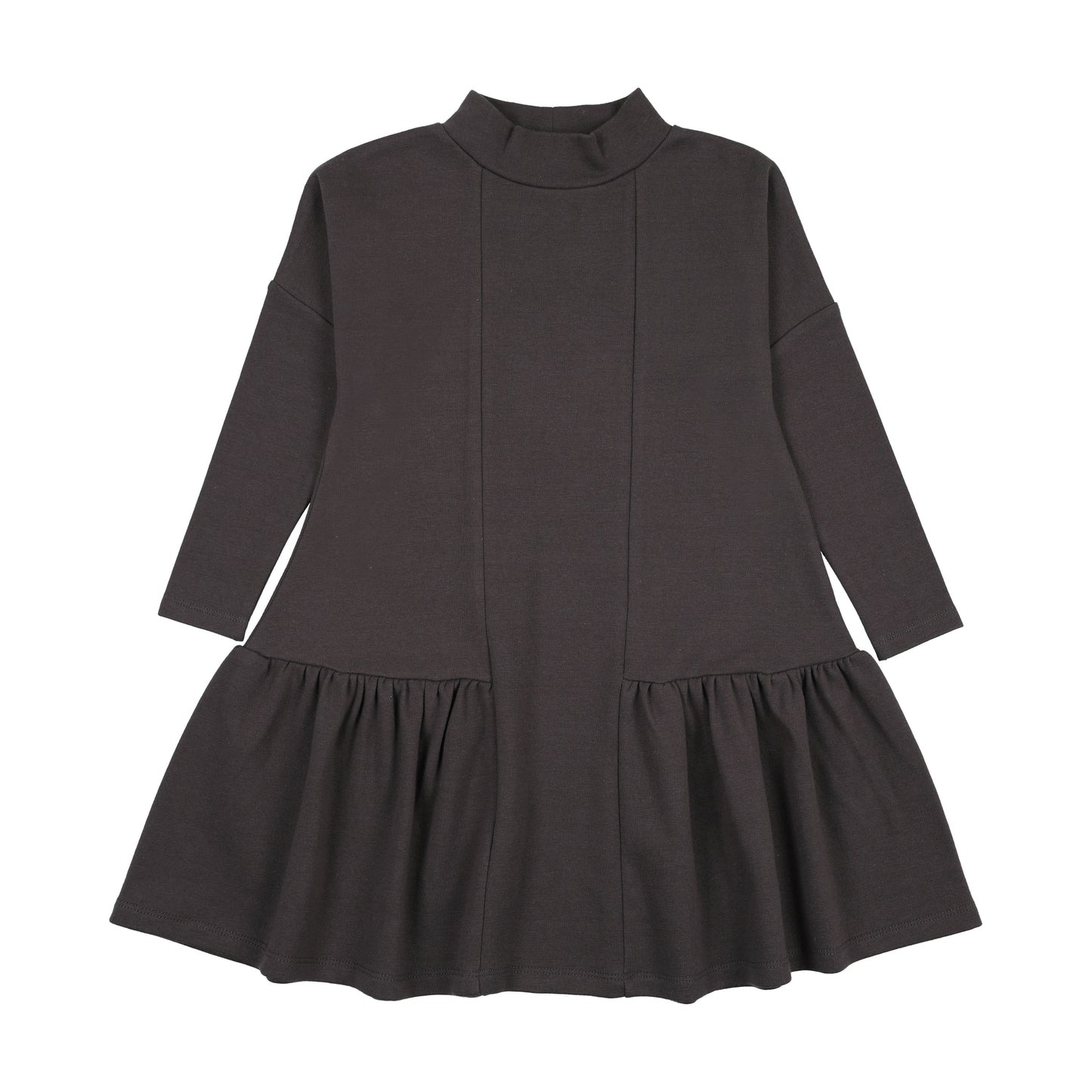 Low Waisted Washed Black Mockneck Dress