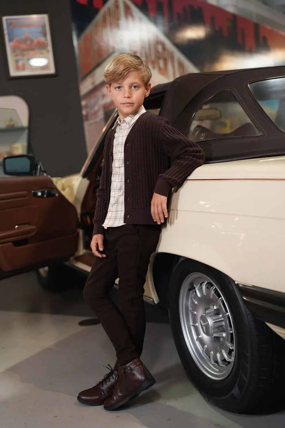 Walter Cocoa Cable Cardigan