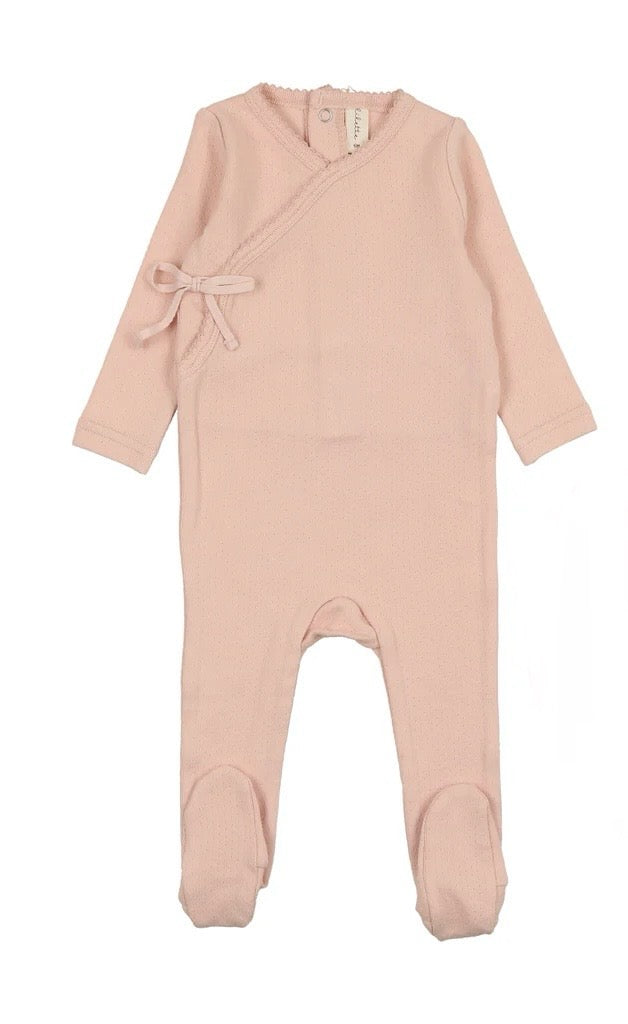 Pinpoint Wrapover Footie- Peach