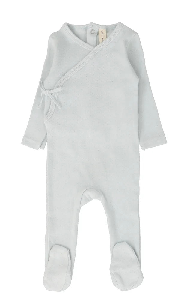 Pinpoint Wrapover Footie- Sky Blue