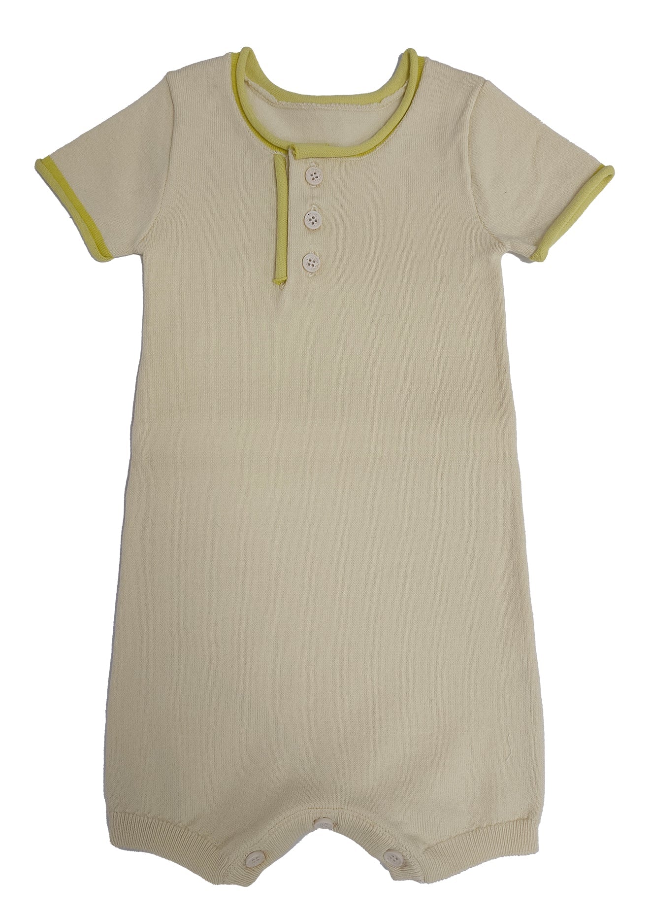 Rolled Edge Knit Romper - Butter