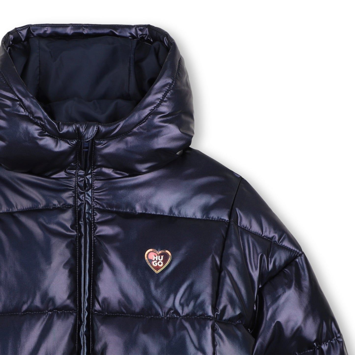 Navy Hooded Down Jacket