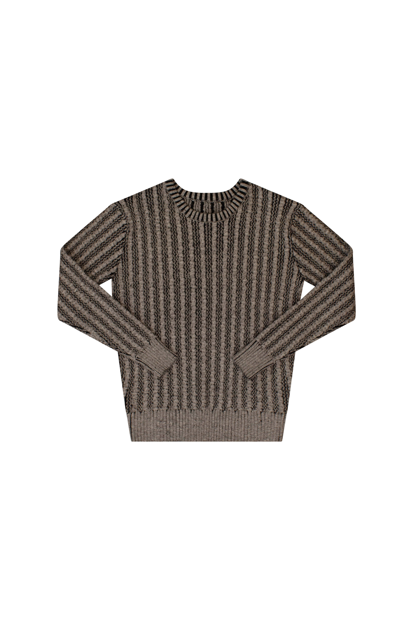 Two Tone Cable Sweater- Oatmeal