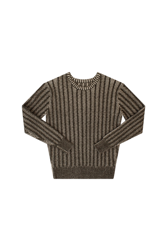 Two Tone Cable Sweater- Green