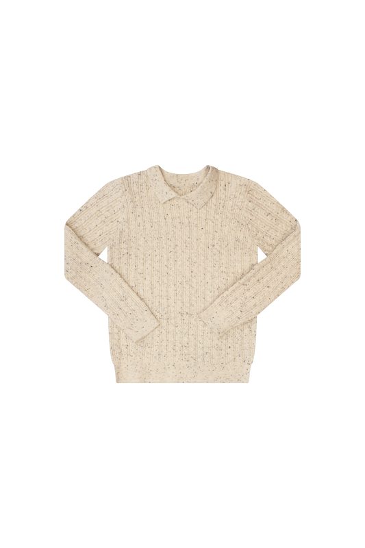 Cable Polo Sweater