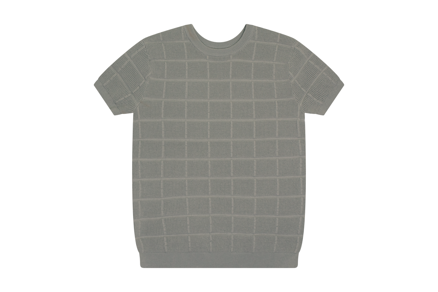 Light Sage Grid Texture Sweater