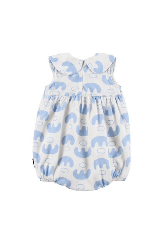 SPLENDID ABSTRACT BOAT AOP ROMPER COLLAR