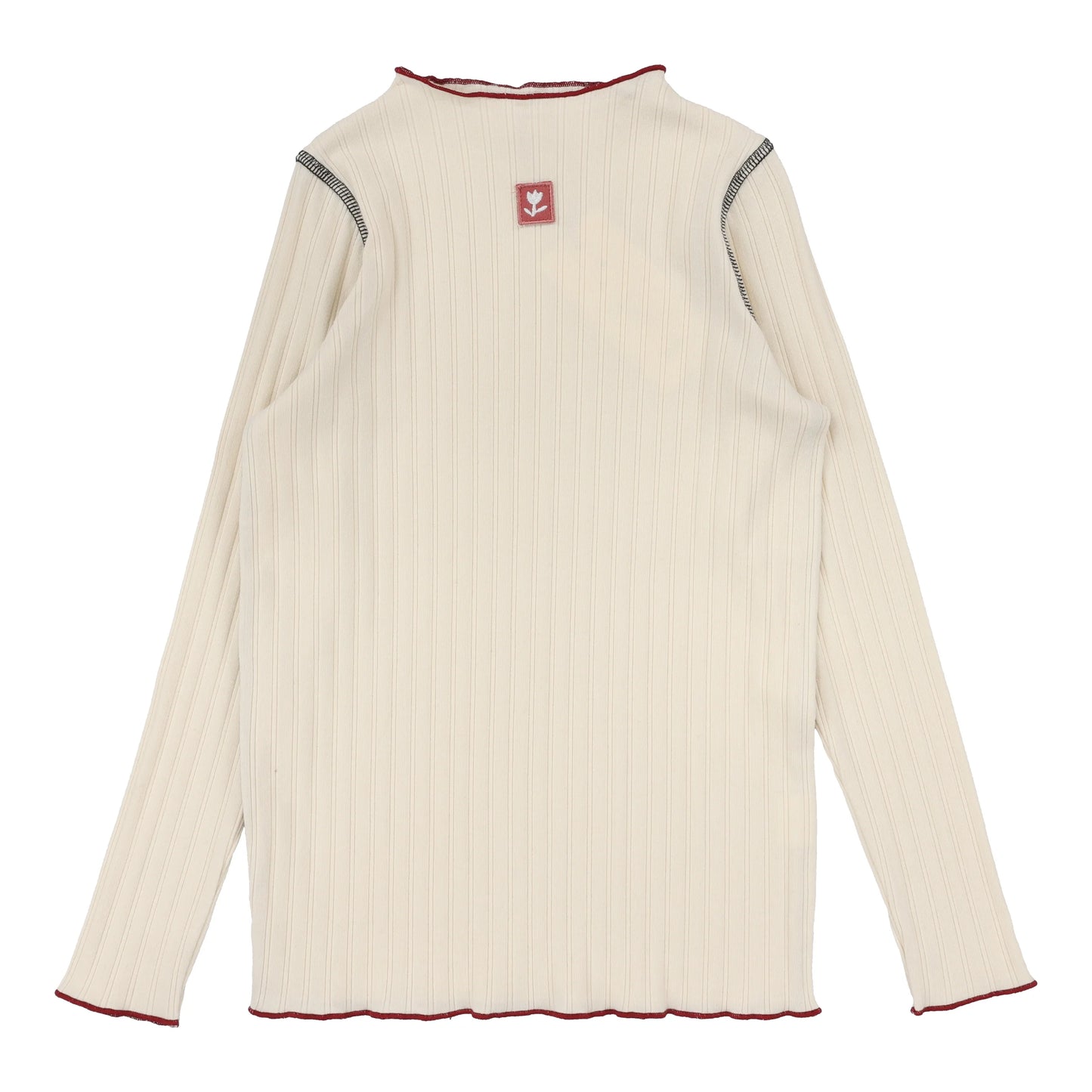 Contrast Funnel Neck Ecru