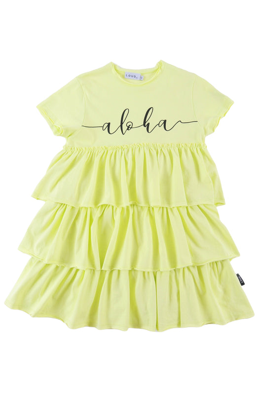 VERA SHADOW LIME Tiered Layers dress