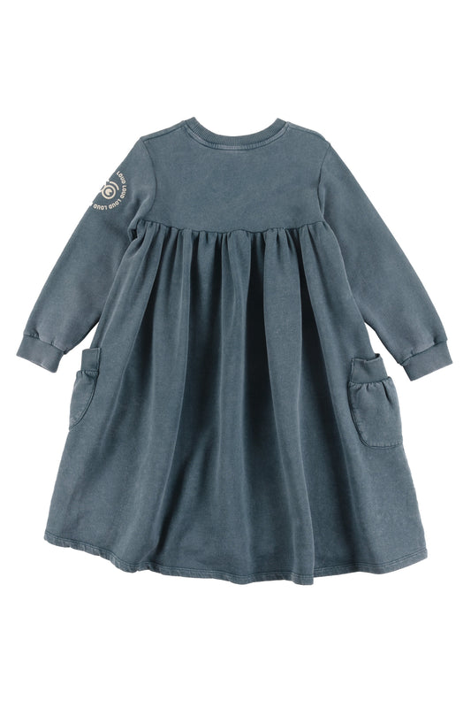 PASSION - Green Storm Marble Dye Bubble Pockets Dress