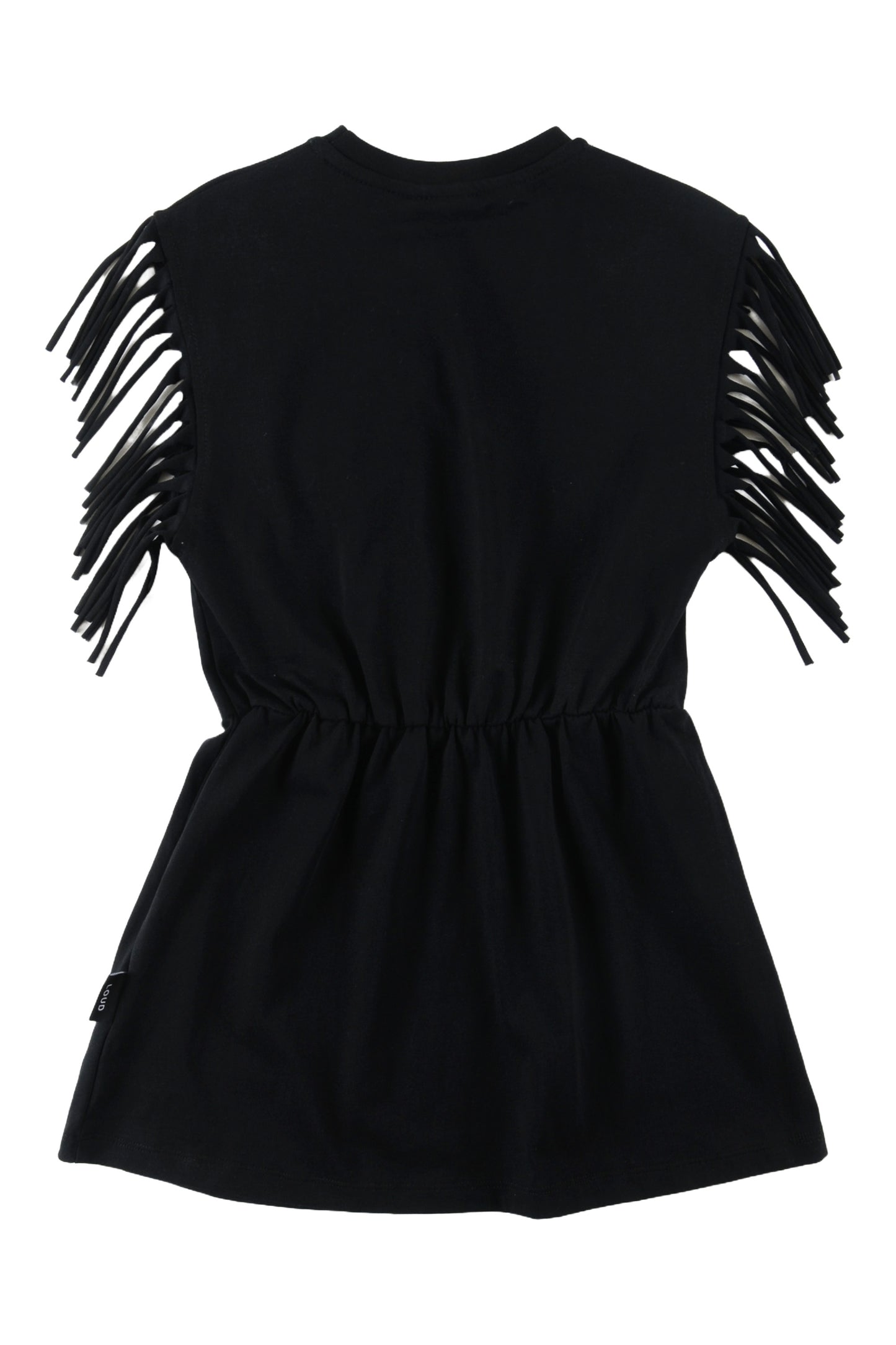 MAHALO Black Fringe Sleeves Dress