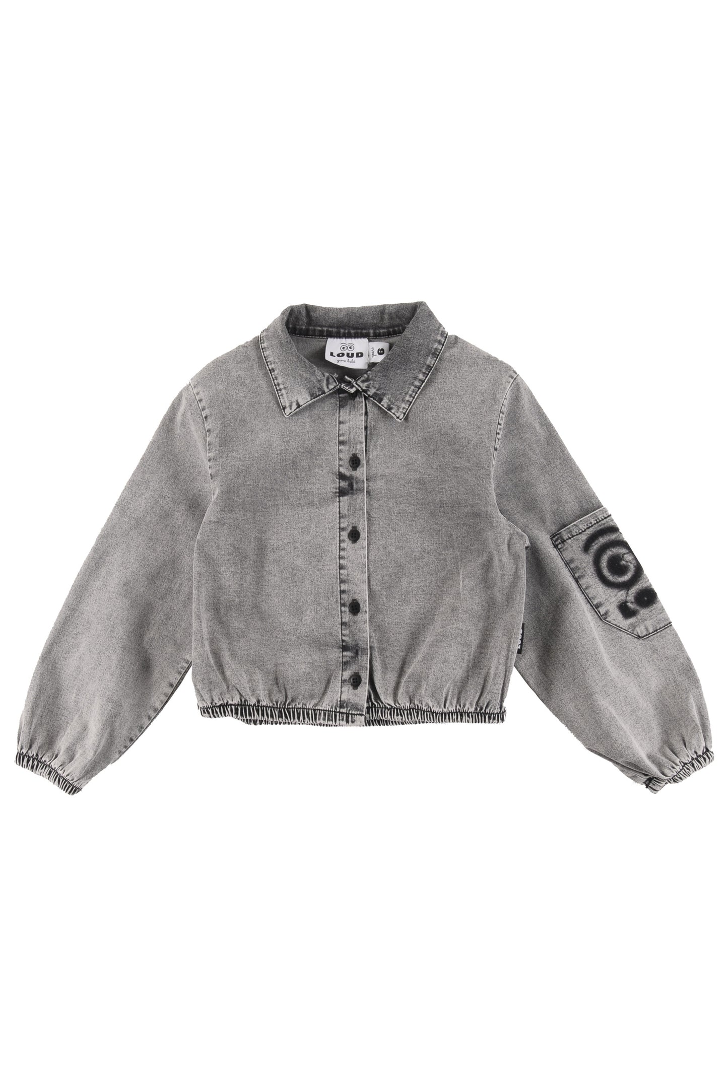 PLAY- Light Grey Stone Wash Button Down Shirt