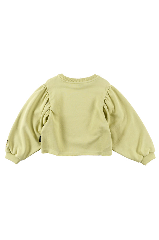 ROMANTIC crop Top puff sleeve WINTER PEAR
