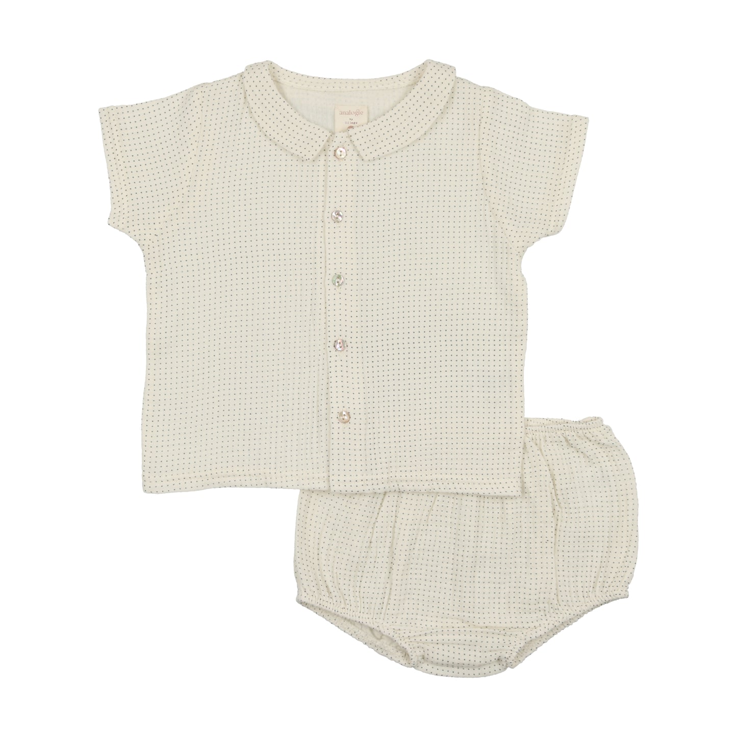 Gauze Bloomer Set- Off Navy Dot