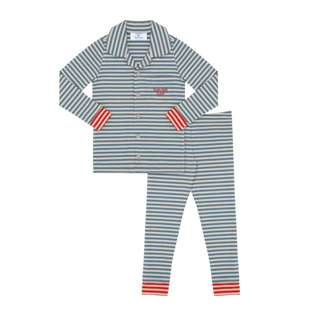 Striped Lounge Pajamas - Blue