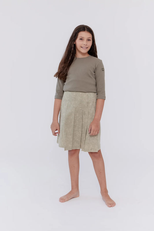 Vintage Green Half Pleat Skirt