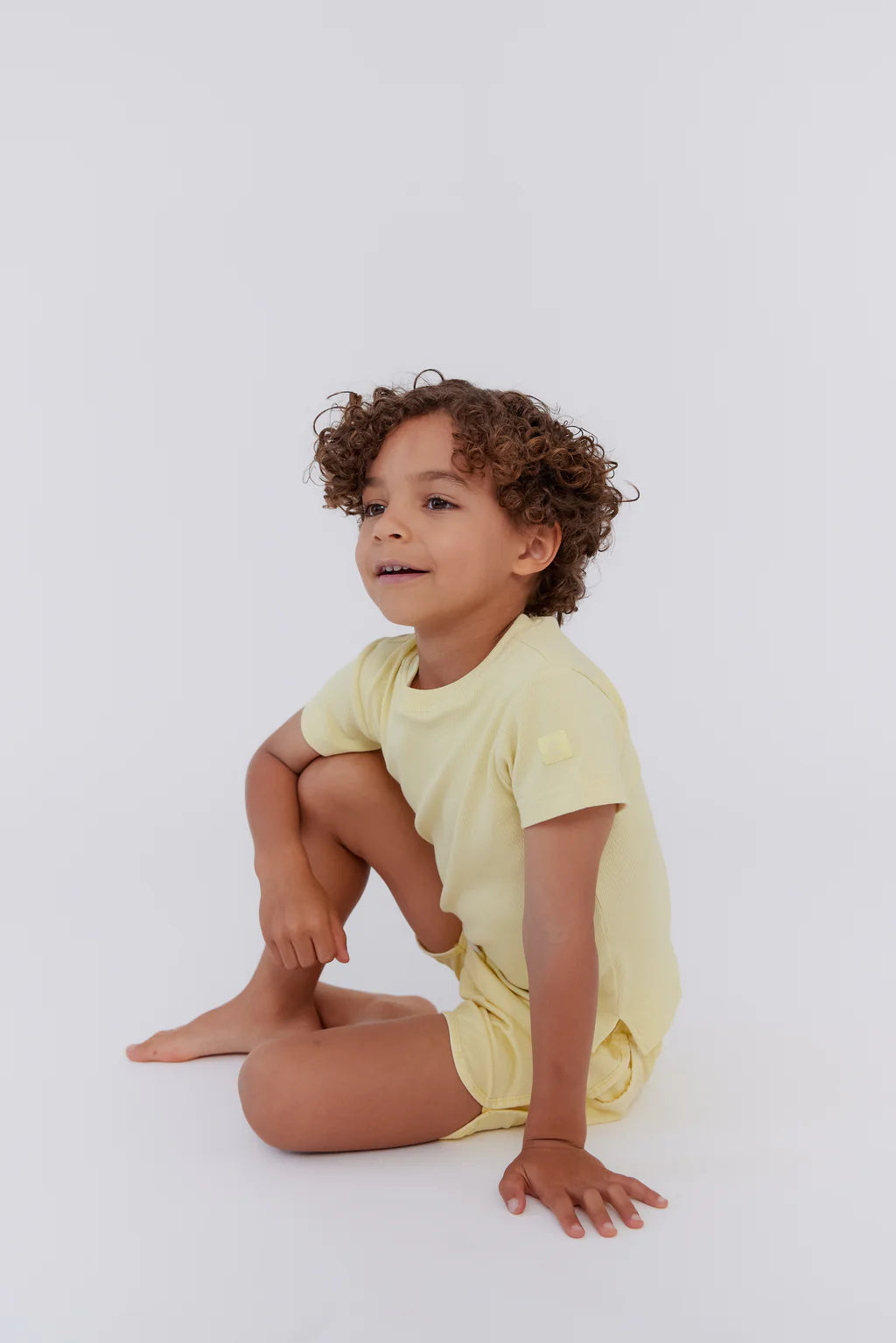 Yellow Jean Wash Shorts