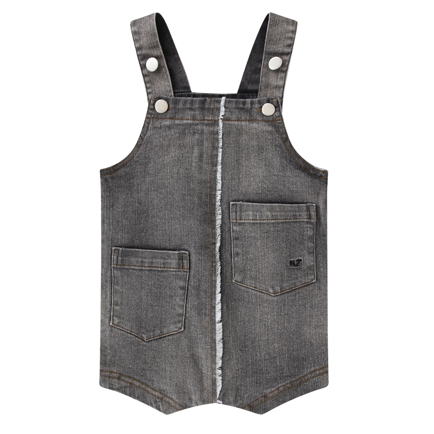 Grey Denim Two-Tone Overalls