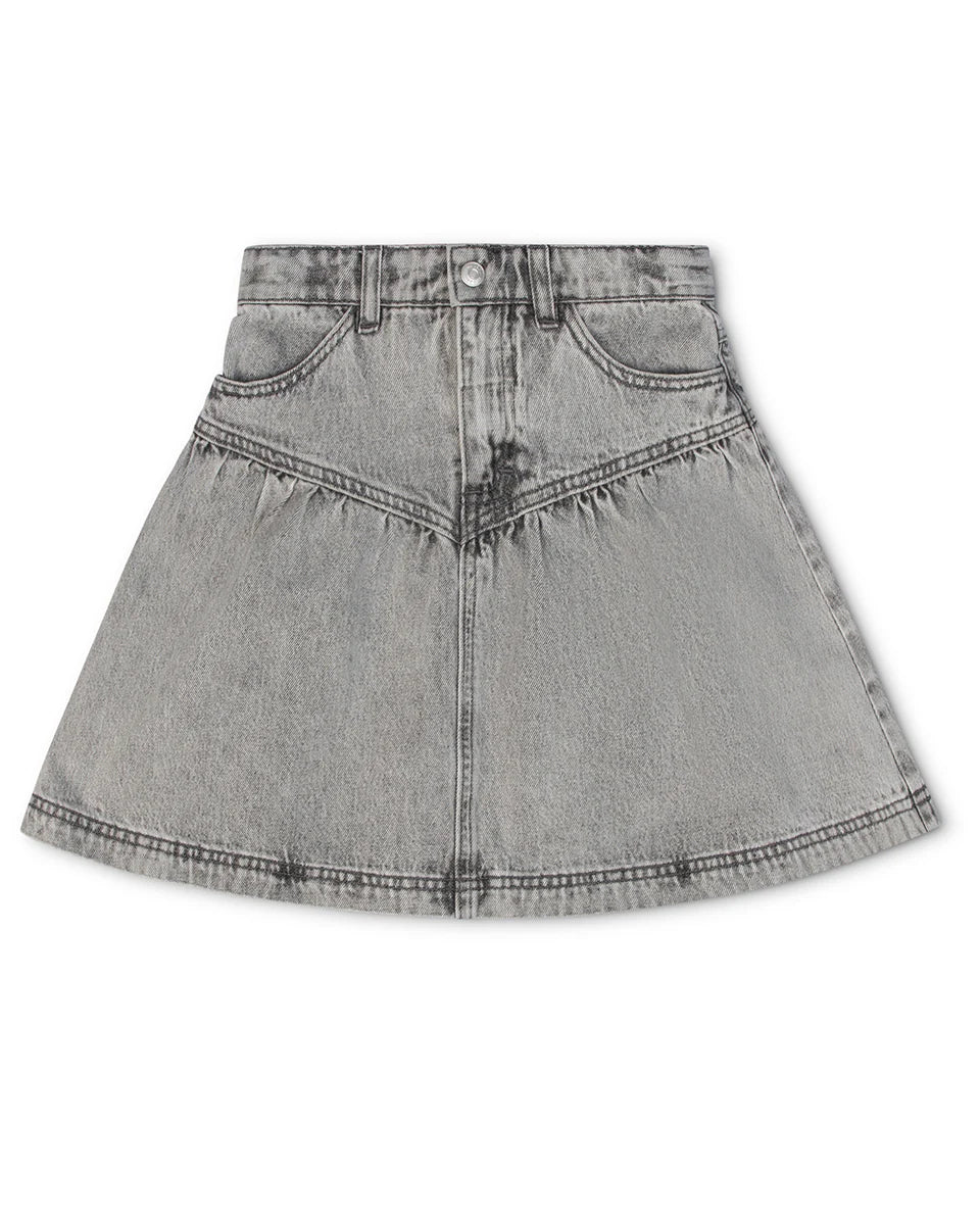 Grey Denim Short Skirt