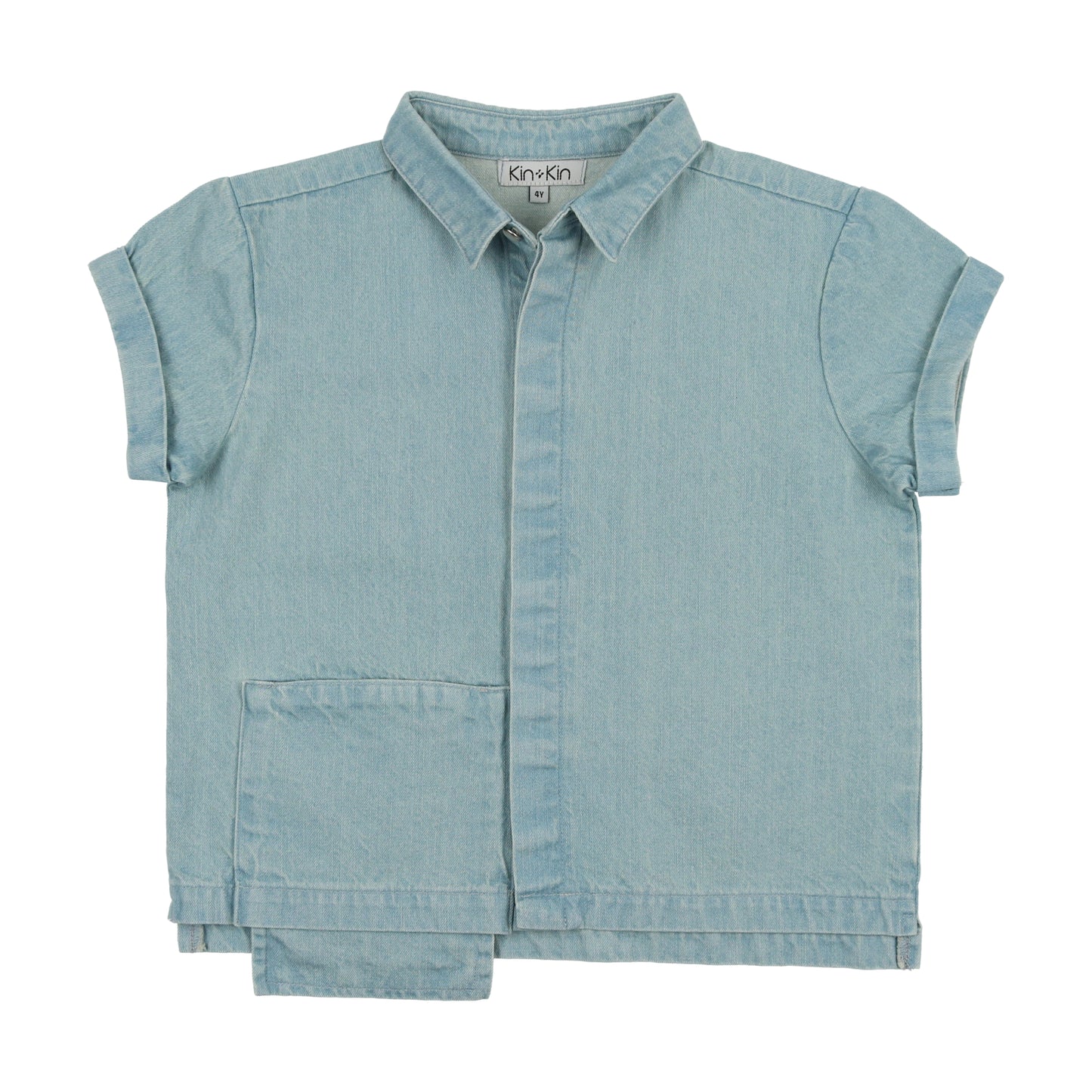 Light Blue Denim Boys Button Shirt