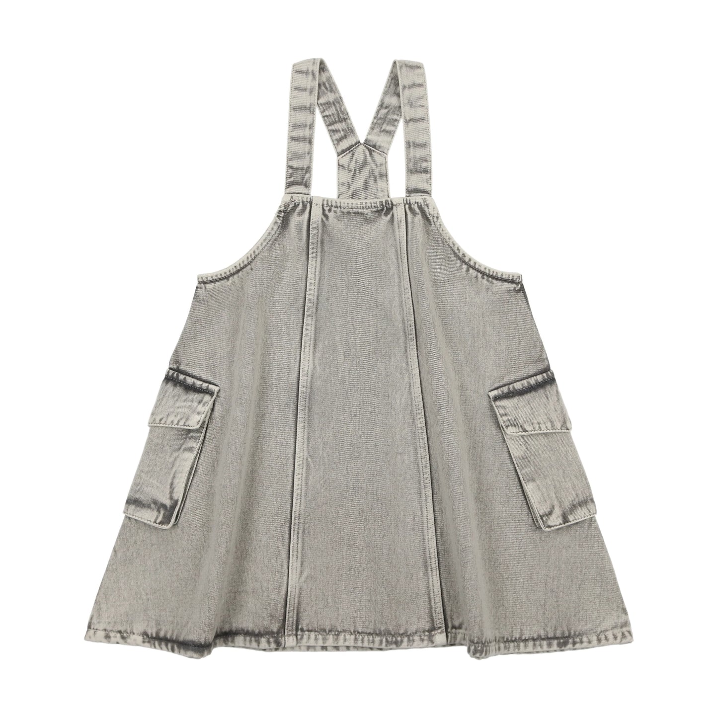 Denim Jumper with Cargo Pockets - Blue/Grey Denim