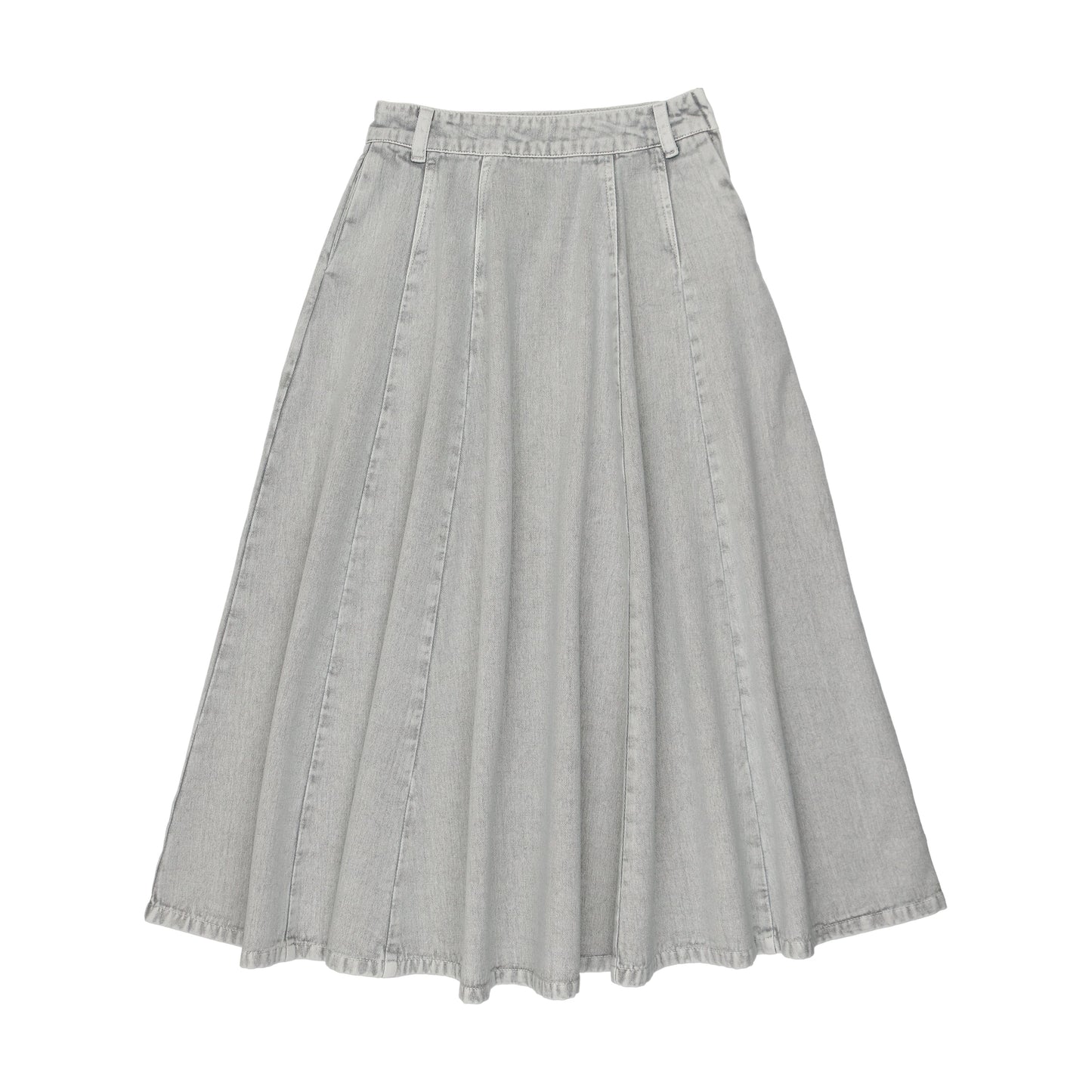 Denim Maxi Circle Skirt - Blue/Grey Denim