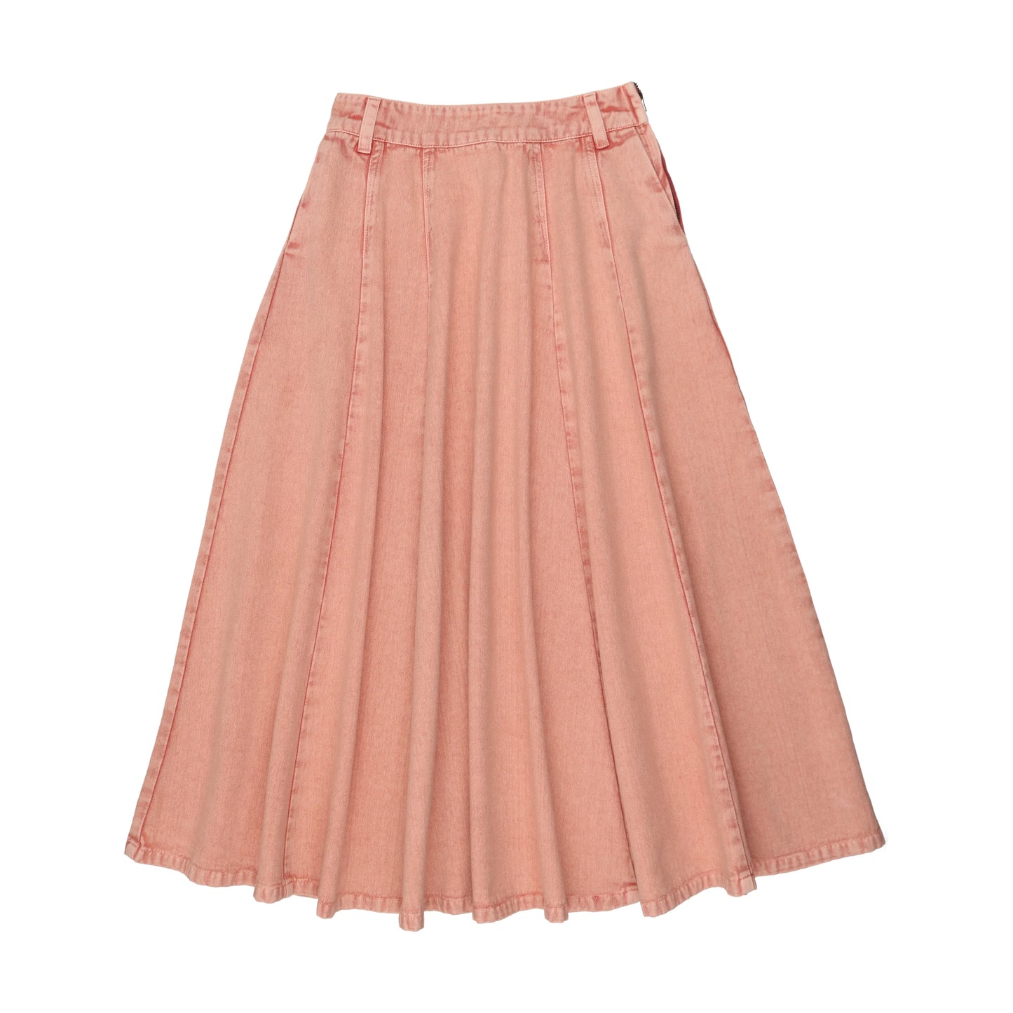 Denim Maxi Circle Skirt - Pink Denim