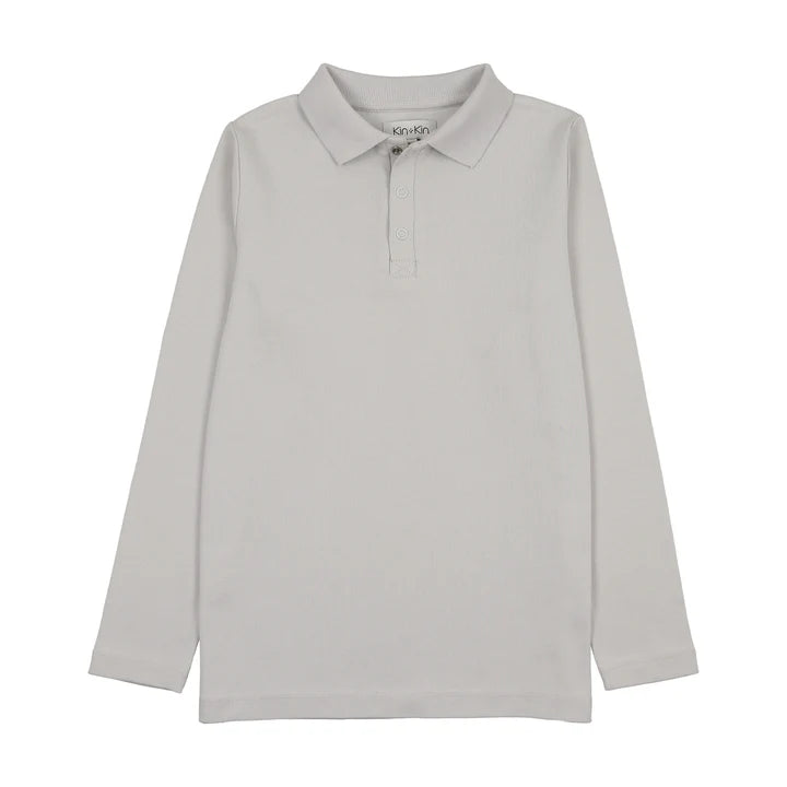 Boys solid polo Blue-Grey