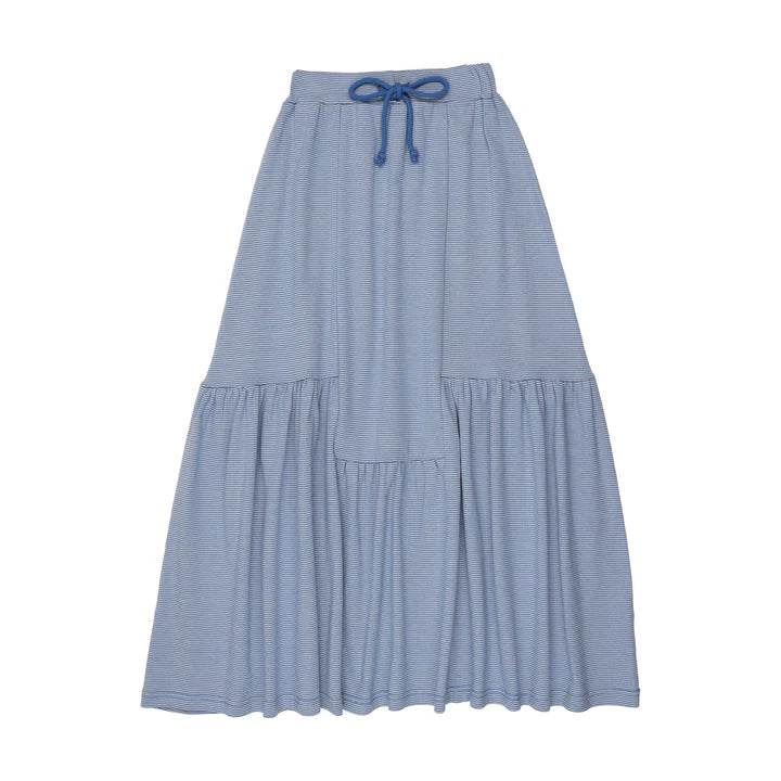 Striped Midi Skirt Blue Stripes