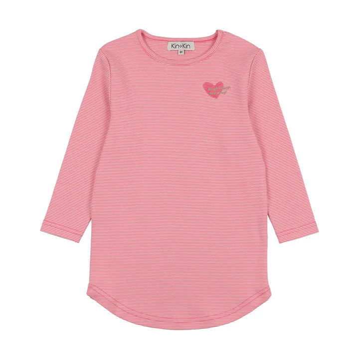 Girls long sleeve t-shirt Hot Pink Stripes
