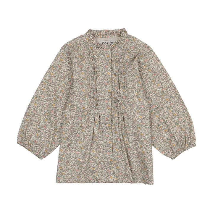 Girls Ruffled Collar Shirt Floral print