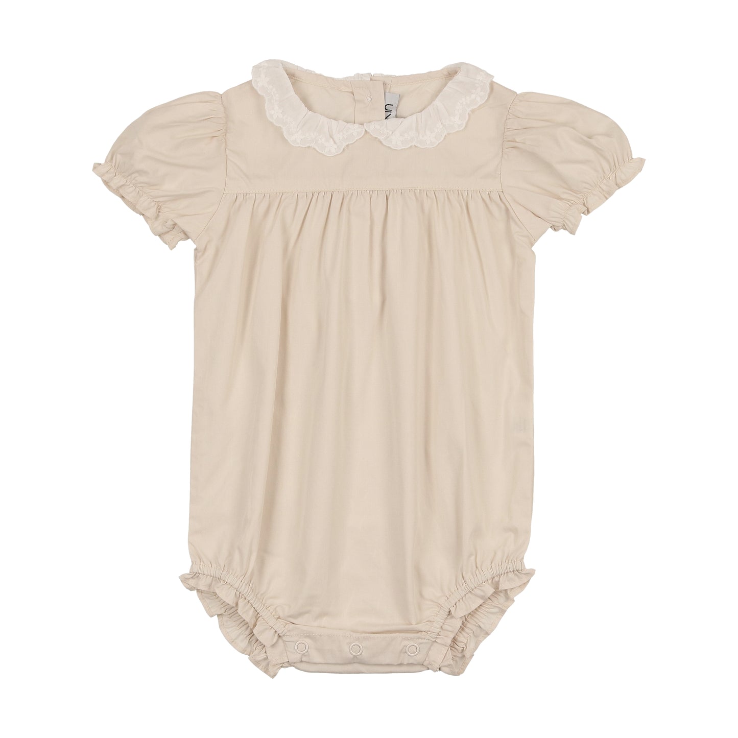 Baby ruffled collar romper Natural