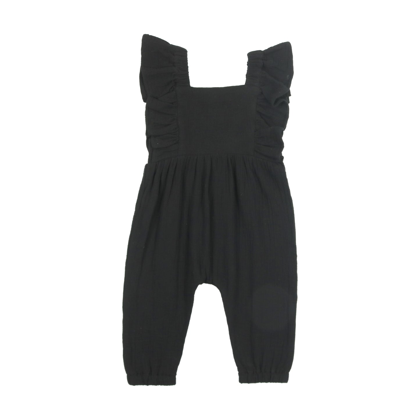 Ruffled romper Black