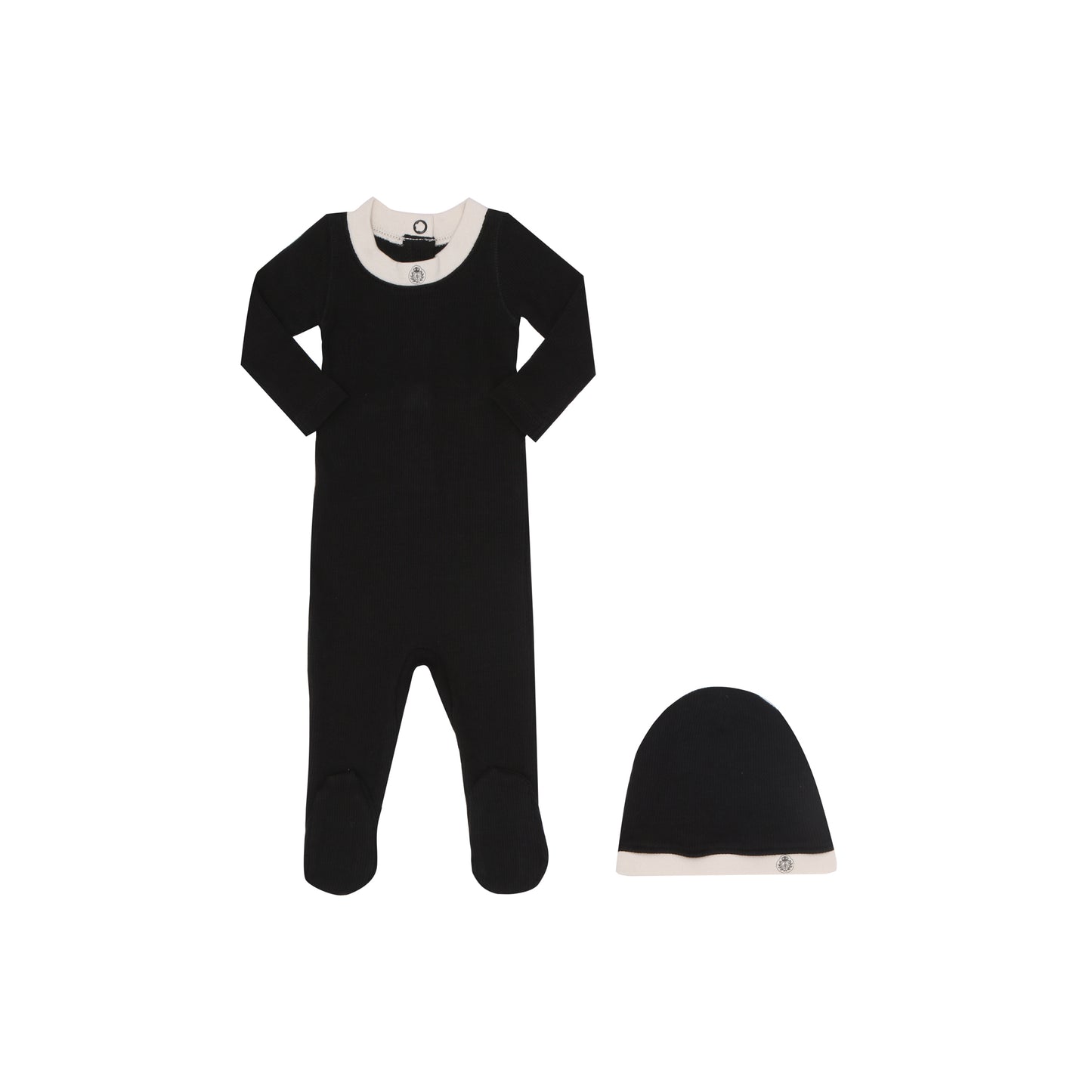 Black logo Footie with Beanie