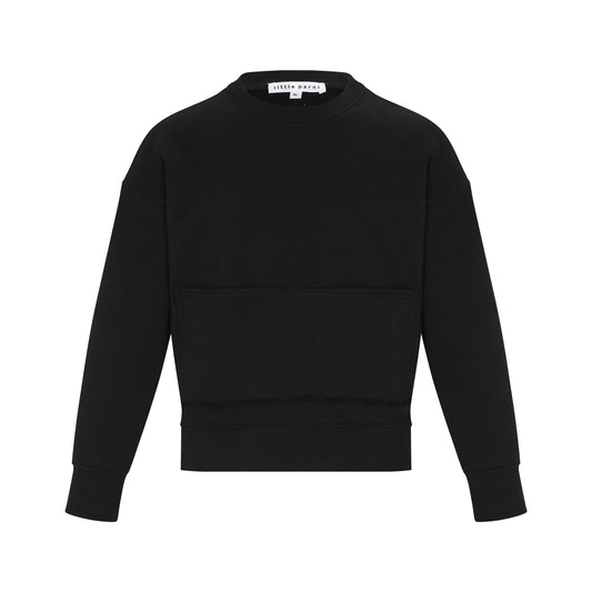 Boy's Sweatshirt- Kangaroo  Pocket Black