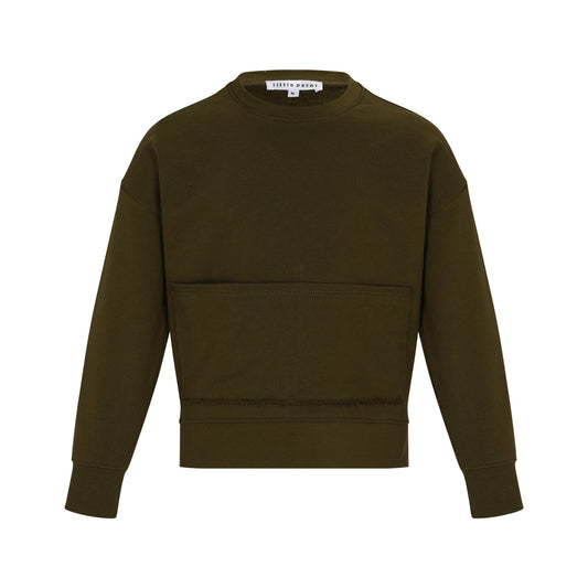 Boy's Sweatshirt- Kangaroo Pocket Green