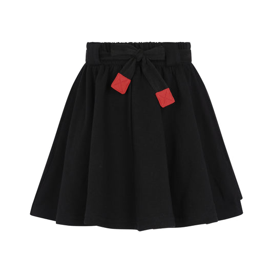 Black Short Skirt with Drawstring