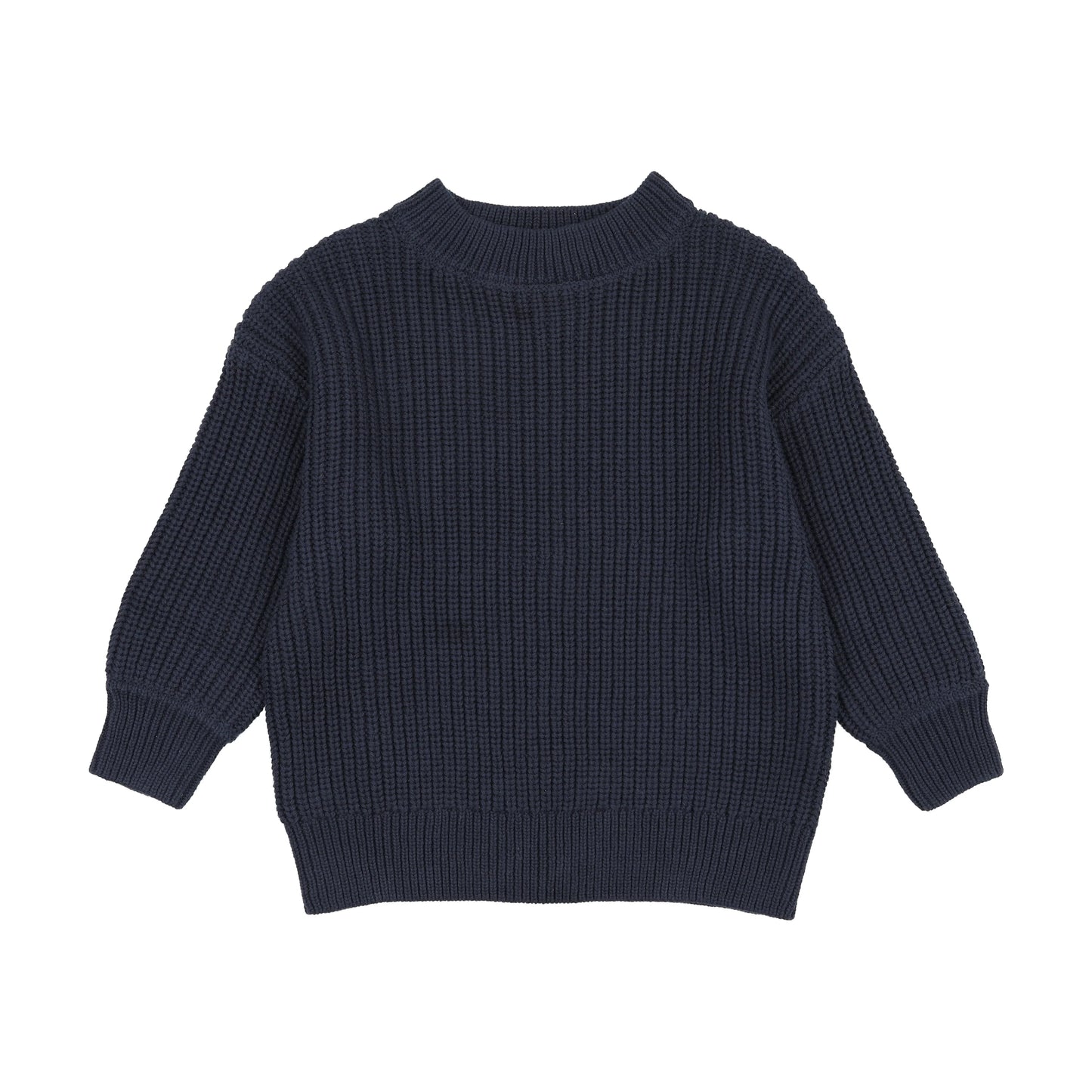 Fisherman Ribbed Sweater- Navy