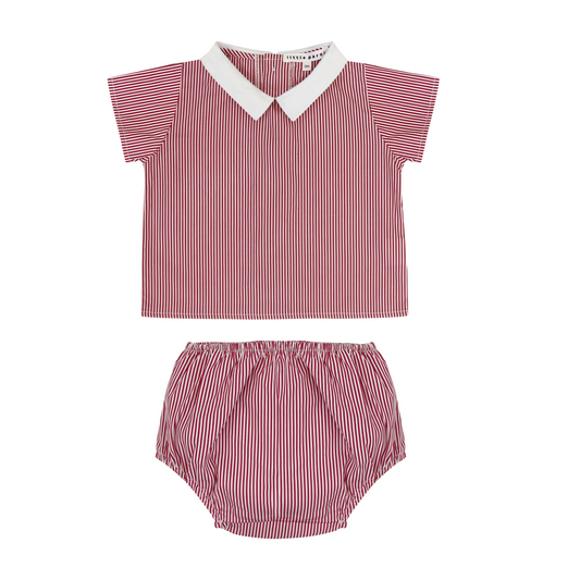 Baby 2 Piece Set Red Stripe